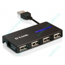 Карманный USB 2.0 концентратор D-Link DUB-104 в Евпатории, USB хаб DLink DUB104 (Евпатория)