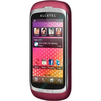 Красно-розовый телефон Alcatel One Touch 818 (Евпатория)